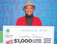 Nurse wins $1,000 a week for the rest of her life