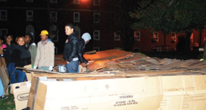 Fraternity seeks community  donations during sleep-out