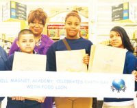 Students spread Earth Day messages with paper bag art