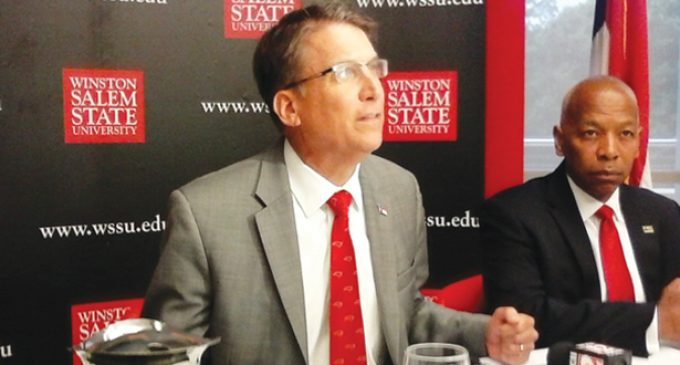 Gov. McCrory makes pitch for bond plan that backs WSSU project