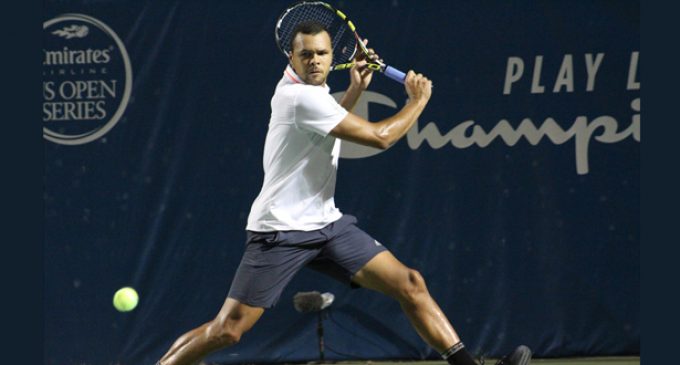 Jo-Wilfried Tsonga plays in Winston-Salem Open