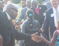 More than 50 people lined the sidewalks of Ashley to inspire