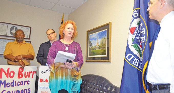 Medicare protest returns to Burr’s office