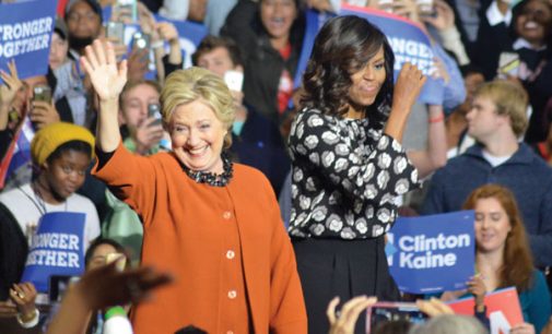 Hillary Clinton and first lady appear together in W-S