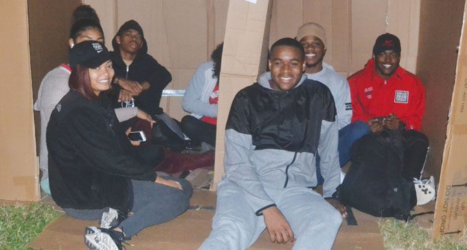 WSSU students sleep in boxes to wrap up Homelessness Awareness Week on campus
