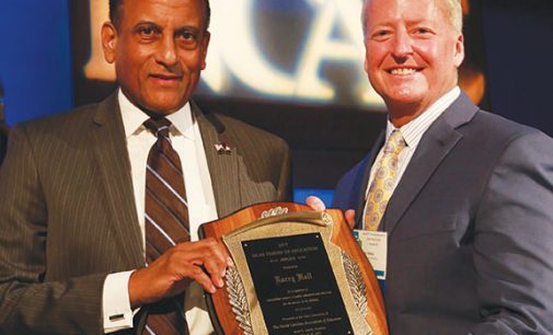 Hall receives NCAE Friend of Education Award