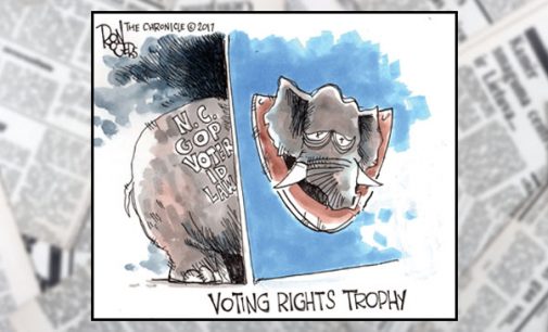 Political Cartoon: Voting Rights Trophy