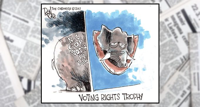 Political Cartoon: Voting Rights Trophy