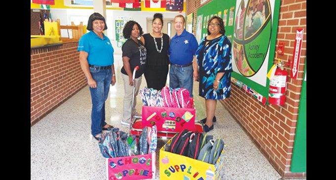 Eastern Star chapter donates filled backpacks to  Ashley students