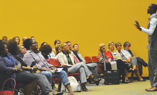 Speaker encourages local educators during conference