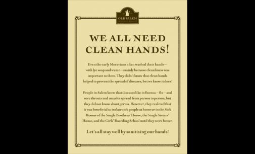 Old Salem promotes clean hands during flu season