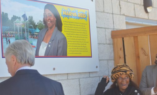 Reid honored with plaque at Waterworks Waterpark