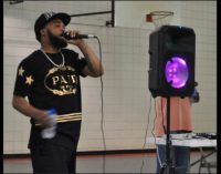 Rapper performs for kids at rec center