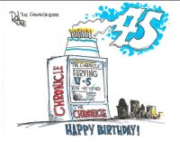 Editorial Cartoon: The Chronicle’s 45th Birthday