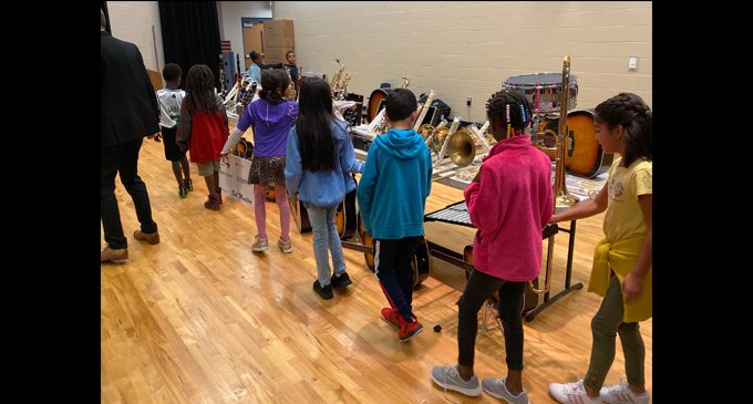 Diggs-Latham Elementary receives donation of musical instruments
