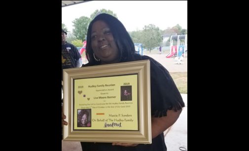 Hudley ancestors honored at family reunion