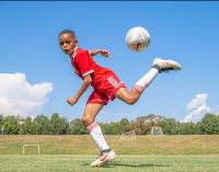 Young athlete focuses in on the game of soccer