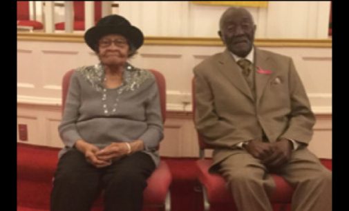 Centenarians Charlie Jasper Lentz and Mattie Geneva Douthit Glenn recognized by Goler Metropolitan