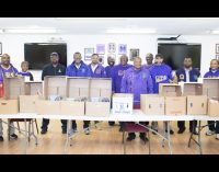 Local fraternity provides Thanksgiving boxes for the needy