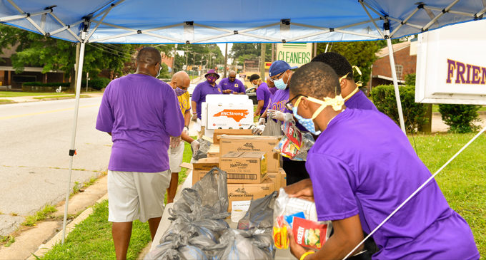 Psi Phi Chapter of Omega Psi Phi  Fraternity, Inc. to  distribute bags of food