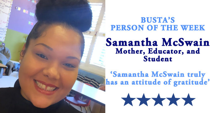 Busta’s Person of the Week: Samantha McSwain truly has an ‘attitude of gratitude’