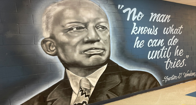 Carter G. Woodson School unveils hallway mural art project