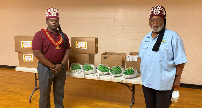 Shriners donate Thanksgiving turkey dinners for youth after-school program