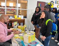 R. Eric Thomas addresses more than 100 students at Carver High School for 18th Bookmarks Festival