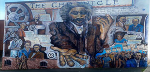 ‘The Chronicle,’ the first downtown mural honoring the history of the Black press, still draws visitors for photo ops