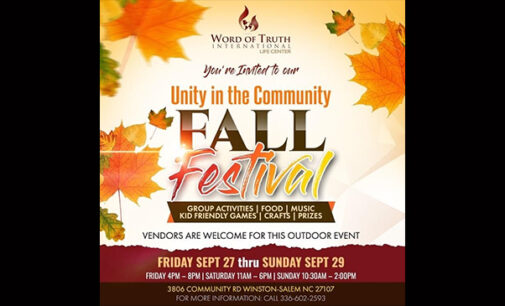 Unity in the Community Fall Festival to be held this weekend