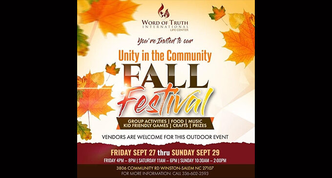 Unity in the Community Fall Festival to be held this weekend