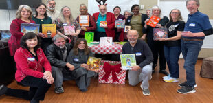 W-S Writers donated books to the Salvation Army Christmas Cheer Program during their holiday party