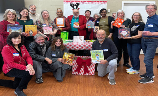 W-S Writers donated books to the Salvation Army Christmas Cheer Program during their holiday party