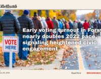 Early voting turnout in Forsyth nearly doubles 2022 pace, signaling heightened civic engagement