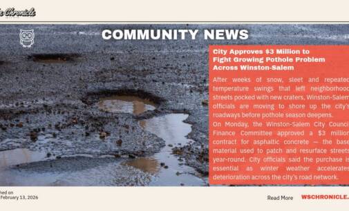City Approves $3 Million to Fight Growing Pothole Problem Across Winston-Salem