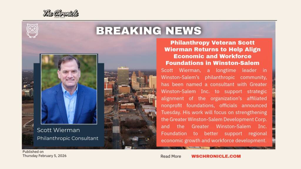 Philanthropy Veteran Scott Wierman Returns to Help Align Economic and Workforce Foundations in Winston-Salem