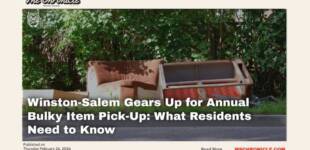 Winston-Salem Gears Up for Annual Bulky Item Pick-Up: What Residents Need to Know